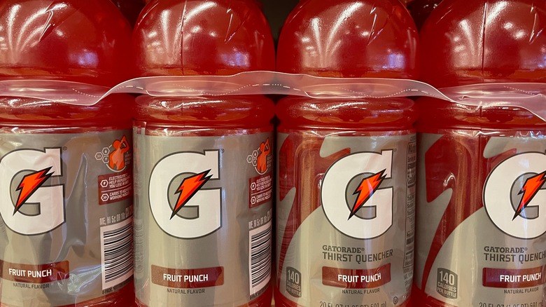 Bottles of red Gatorade