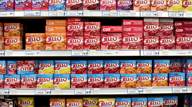 Assorted boxes of Jell-O mix