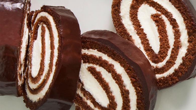 Sliced Little Debbie Swiss rolls