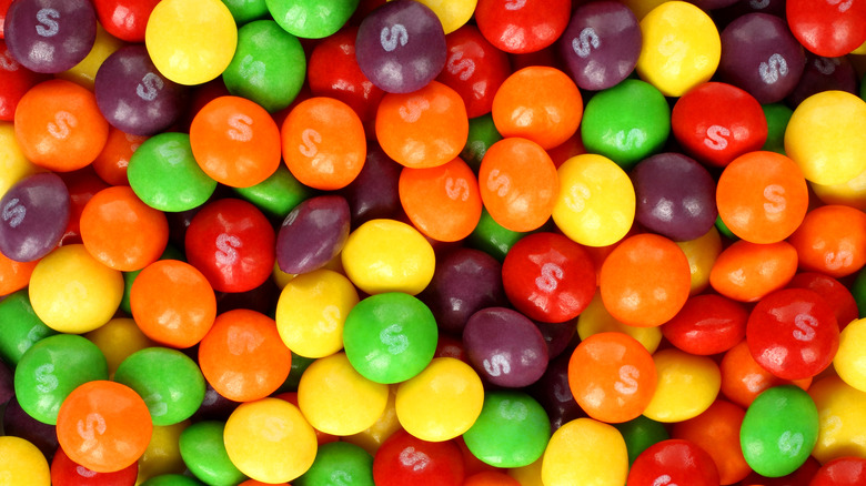 Assorted colored Skittles
