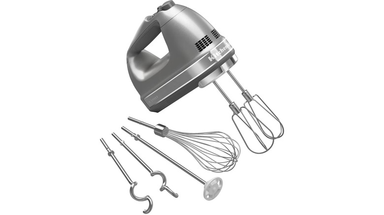 Product image of KitchenAid 9-Speed Hand Mixer with attachments