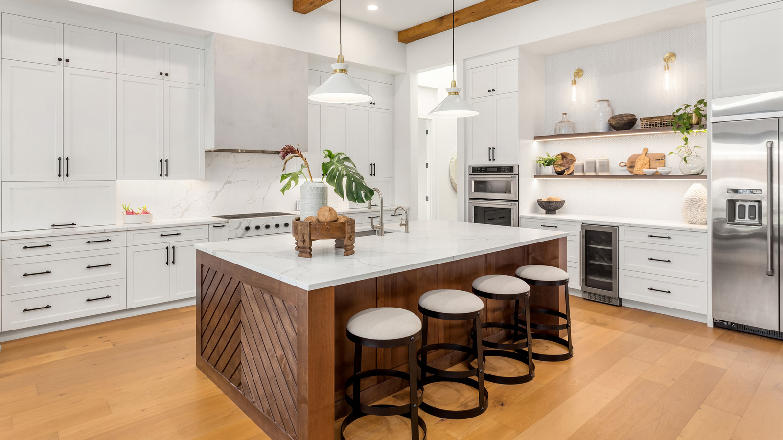 White Bright Minimalist Kitchen Renovation - This Bliss Life, image size:1600x900
