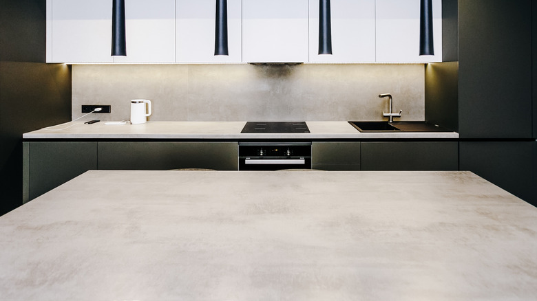 Elegant kitchen with concrete countertops