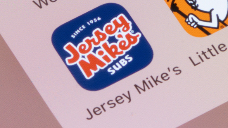 Close-up of the Jersey Mike's app icon on iPhone screen.