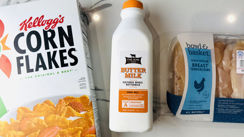 Ingredients for air fryer popcorn chicken