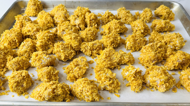 Popcorn chicken ready to air-fry