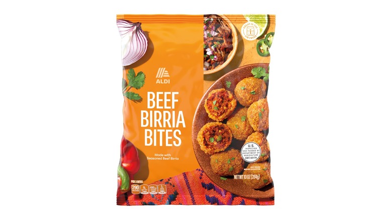 An orange bag of ALDI Beef Birria Bites