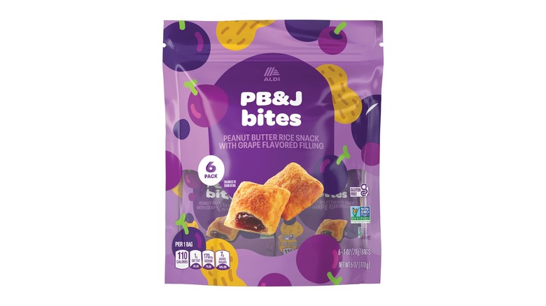 A purple bag of ALDI PB&J Bites