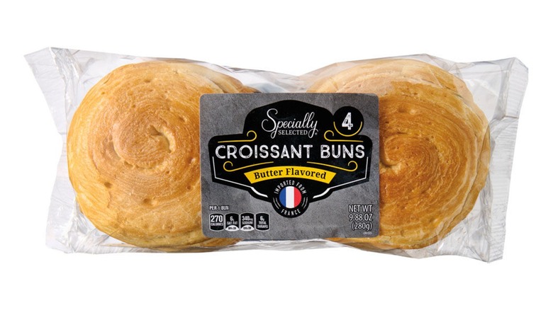 A clear plastic bag of Specially Selected Croissant Buns