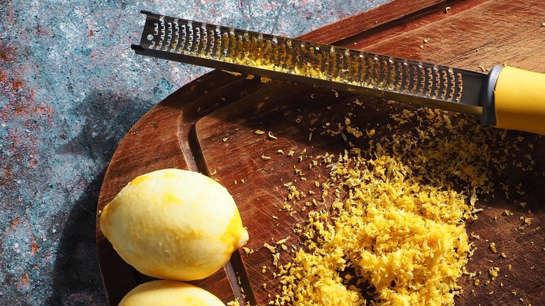 microplane with zested lemons