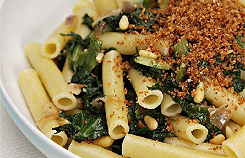 Ziti With Spicy Chicory and Parmesan Breadcrumbs