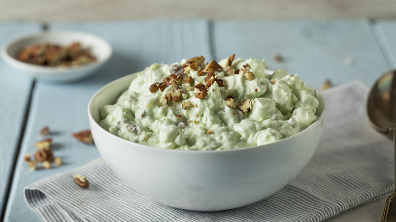 Watergate salad in a bowl