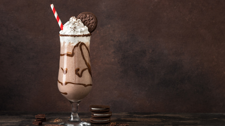 Chocolate shake with whipped cream