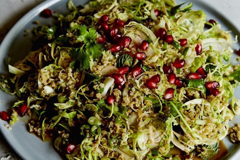 Shaved Brussels Sprouts and Freekeh Salad