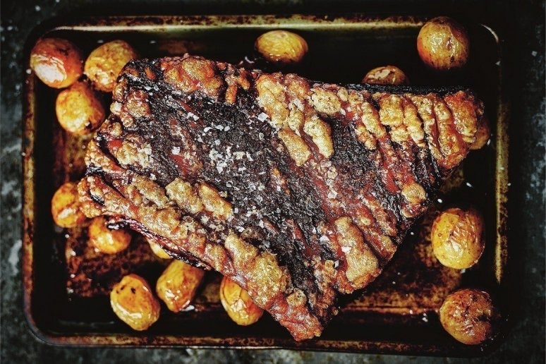 Slow-Cooked Pork Belly With a Sweet and Sour Sauce