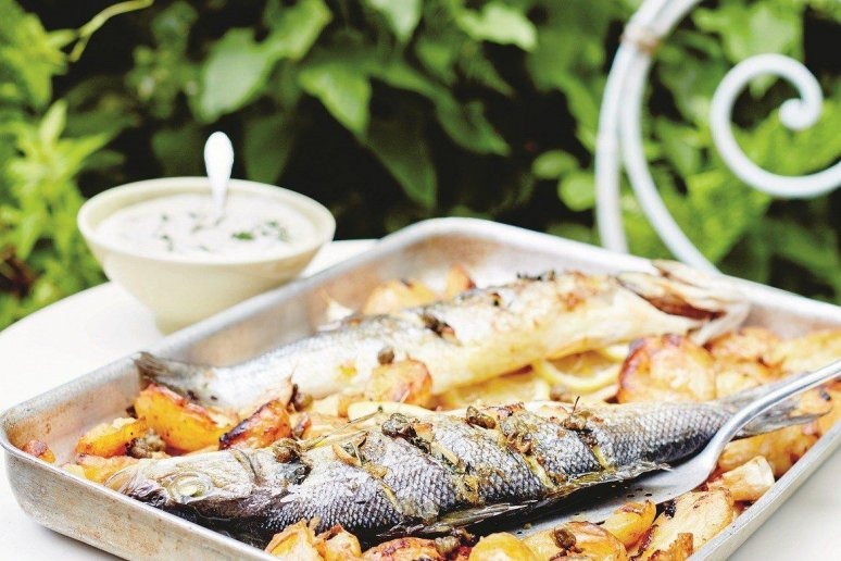 Whole Baked Fish With Lemon and Ouzo