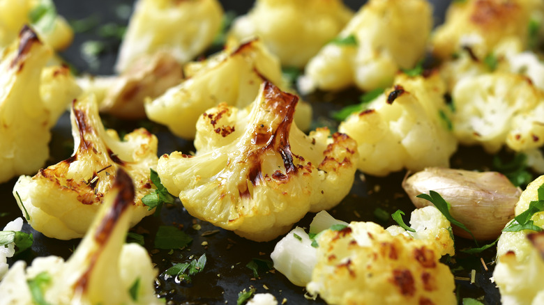 roasted cauliflower on plate
