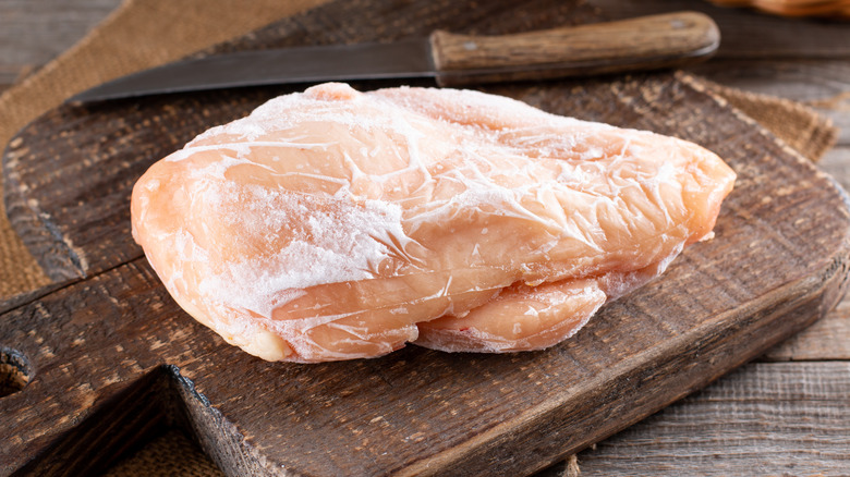 frozen chicken breast on board