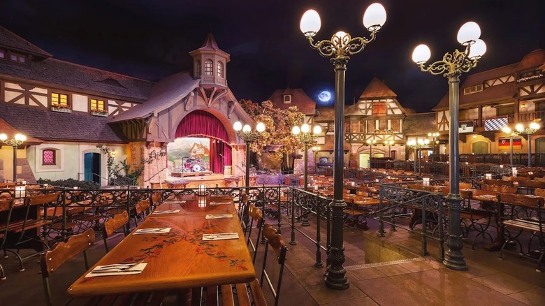The inside of ornate Biergarten Restaurant at Germany Pavilion