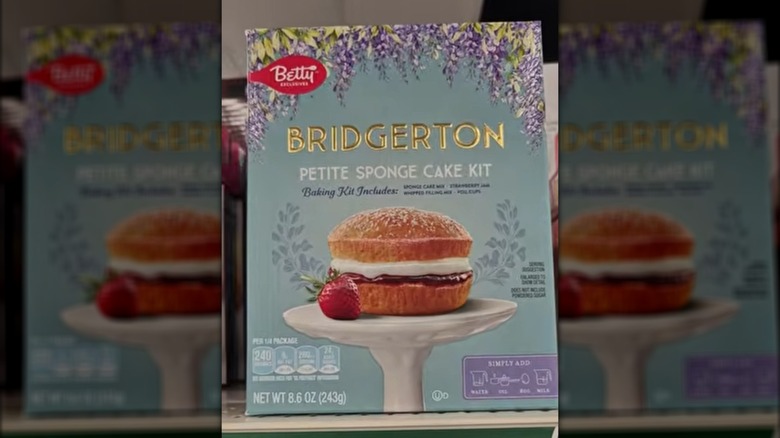 A box of Betty Crocker Bridgerton Petite Sponge Cake Kit