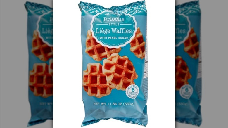 Brioche style Liege waffles on white background