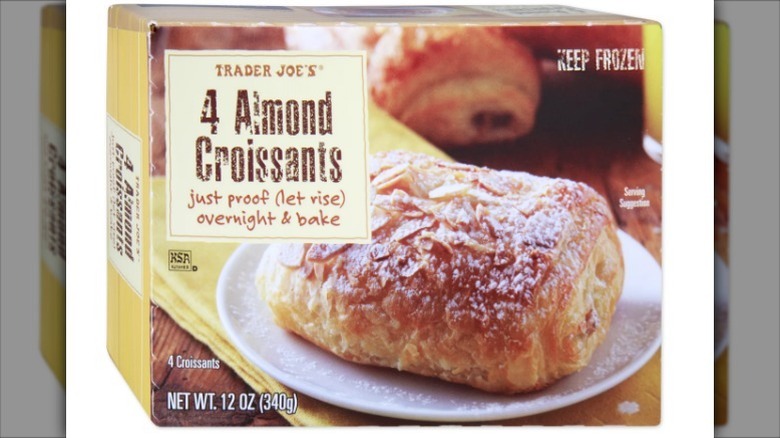Almond croissant box on white background