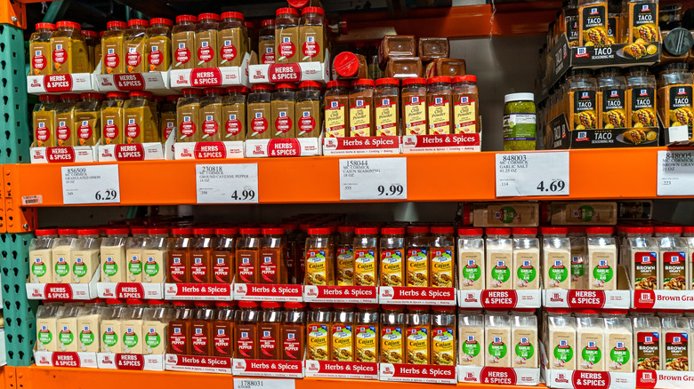 Costco spice aisle stocked with McCormick containers