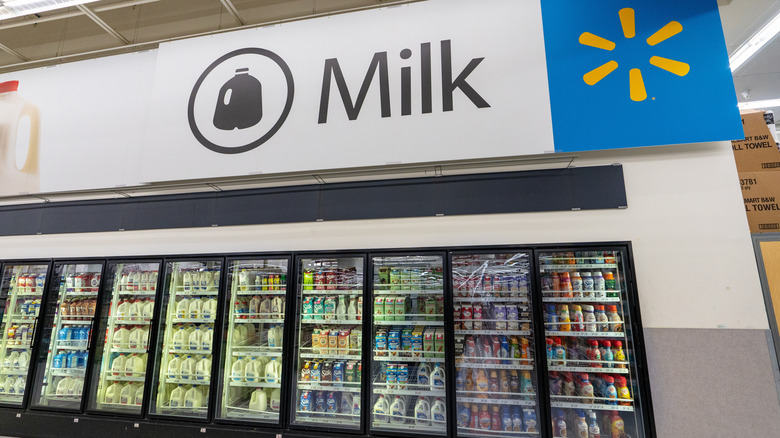 Milk aisle at Walmart