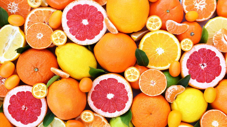 An assortment of citrus fruits