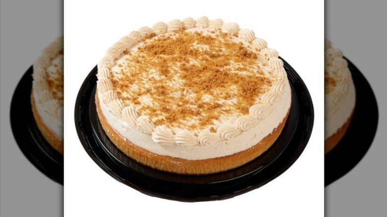 Kirkland pumpkin cheesecake on white background