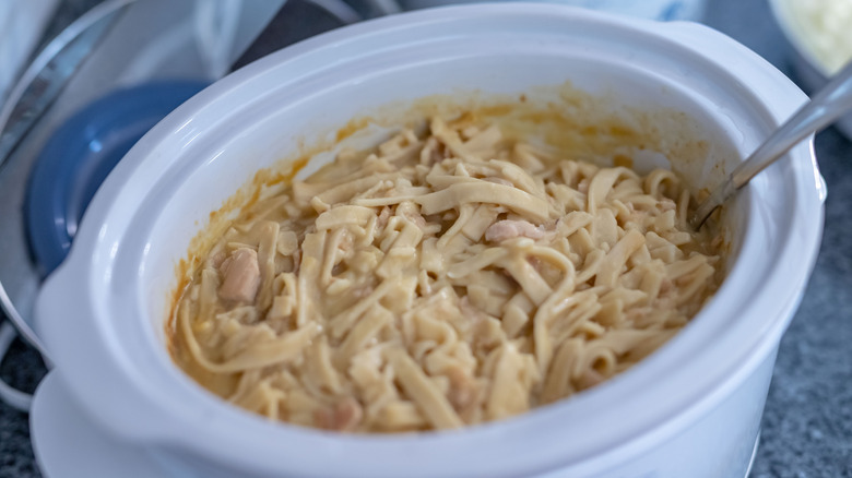 Pasta dish made in a slow cooker