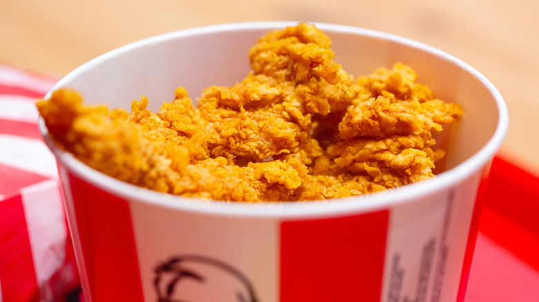A bucket of KFC fried chicken