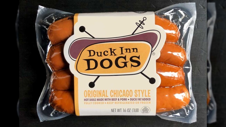 Duck Inn Dogs' Original Chicago Style in the package sitting on a black background.