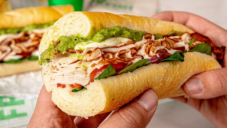 Subway sandwich with avocado