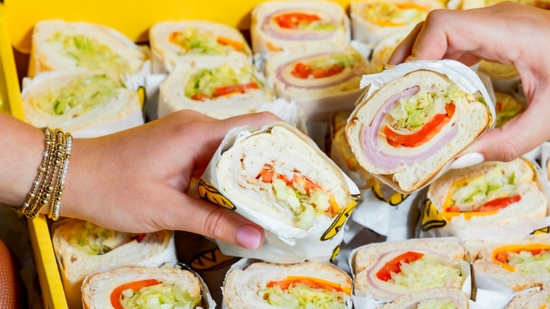 Which Wich sandwiches and box of sandwiches