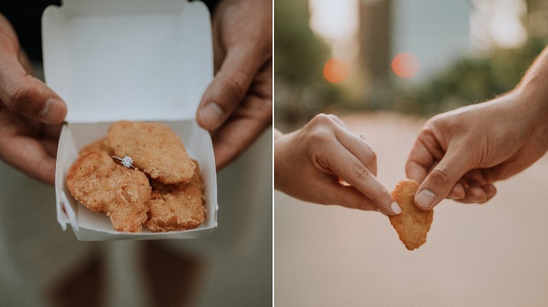Engagement ring with McNuggets
