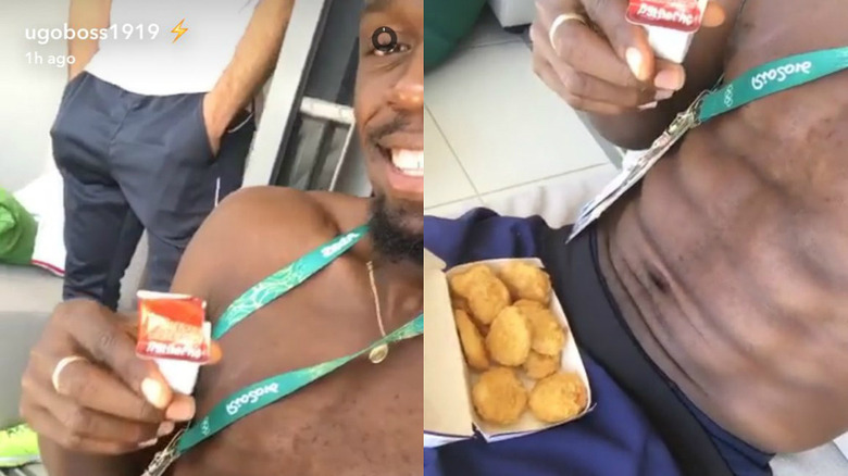 Usain Bolt with McNuggets