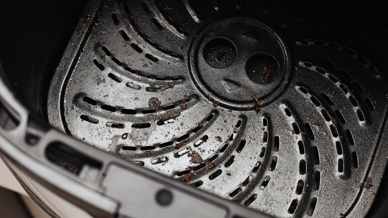 Interior of an air fryer's basket