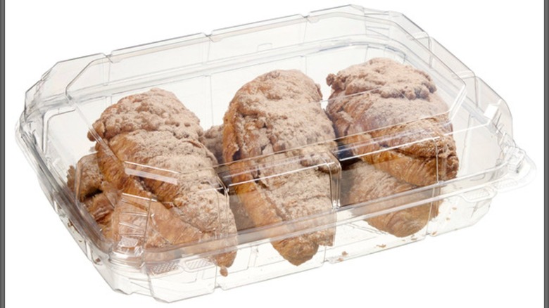 Kirkland Signature Twice Baked Cinnamon Filled Croissants in a plastic clamshell
