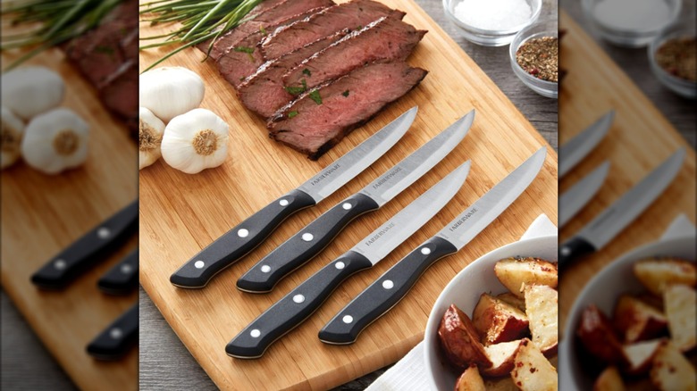 Knives on cutting board