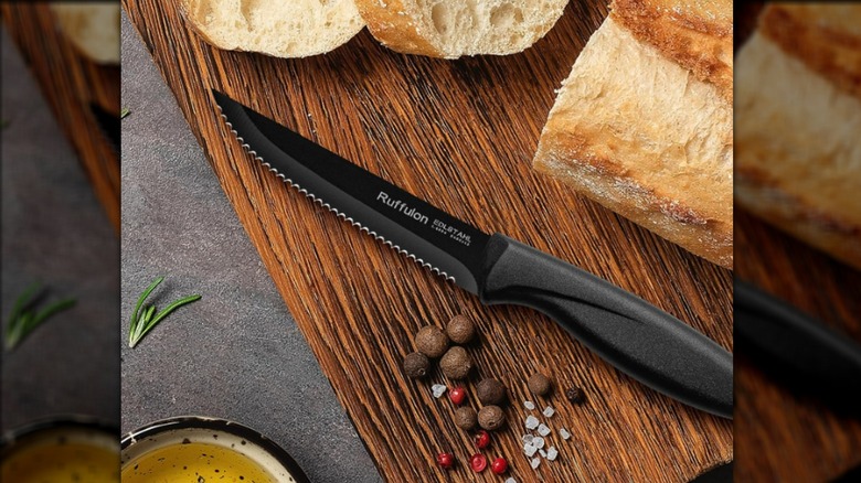 Knife on cutting board