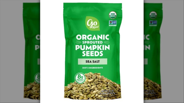 bag of sprouted pumkin seeds
