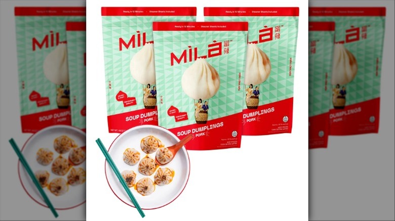 soup dumplings and a bag of dumplings