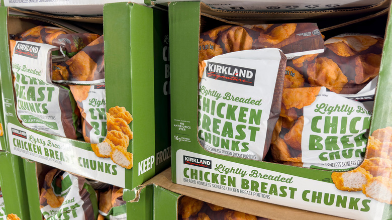 Bags of Kirkland Signature chicken breast chunks