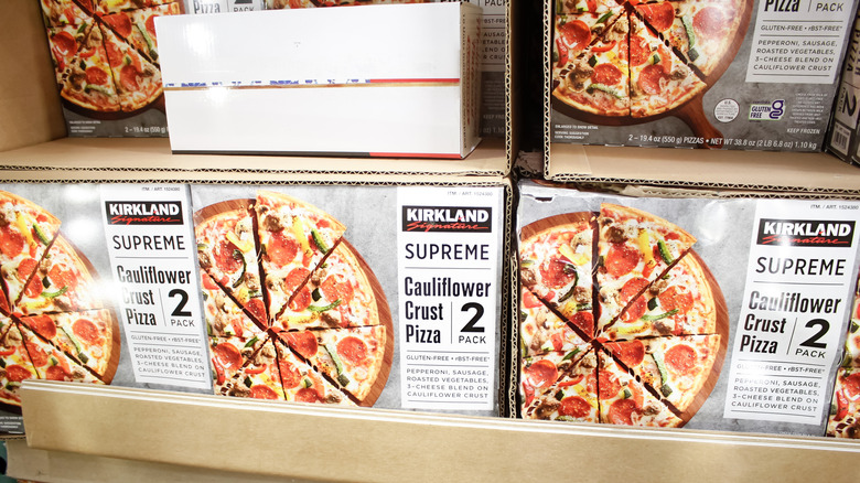 Boxes of Supreme cauliflower crust pizza