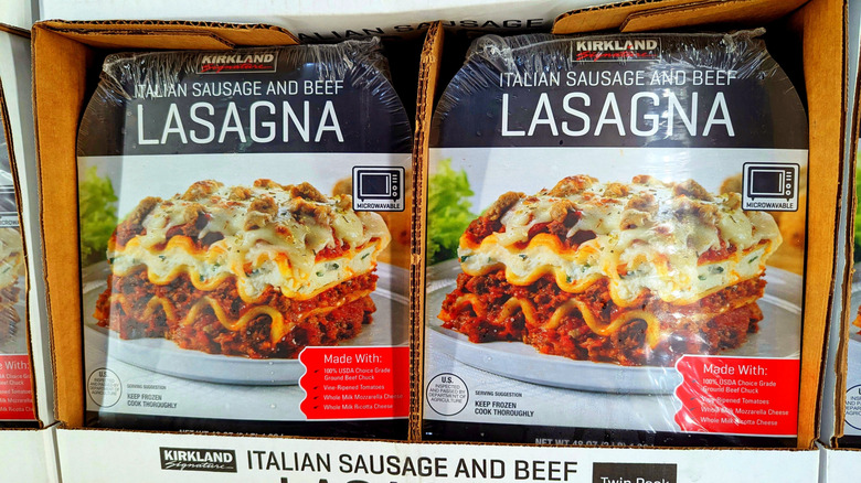 Kirkland Signature Italian sausage and beef lasagna