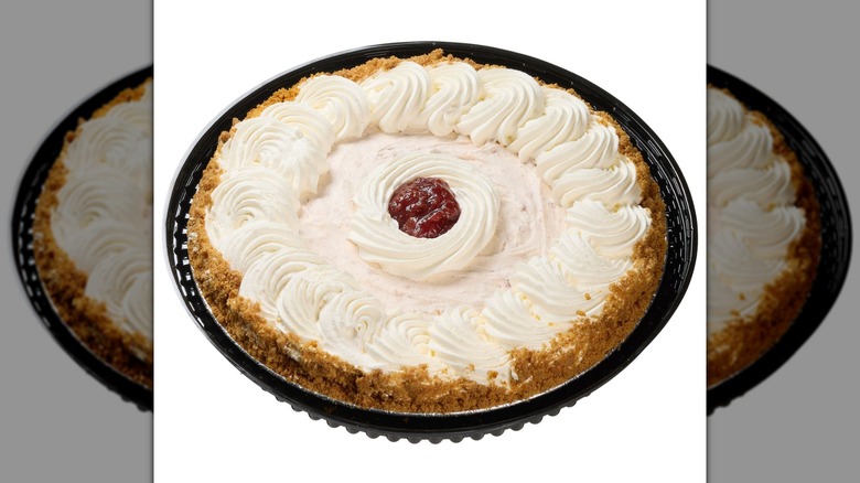 A Kirkland Signature Strawberry Cream Pie on a white background