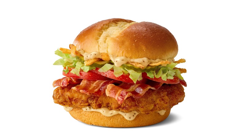 A Bacon Caesar McCrispy chicken sandwich from McDonald's