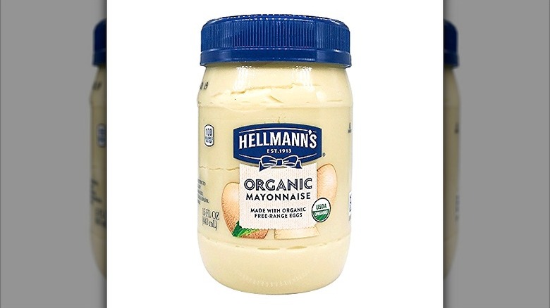 Jar of Hellman's organic mayonnaise