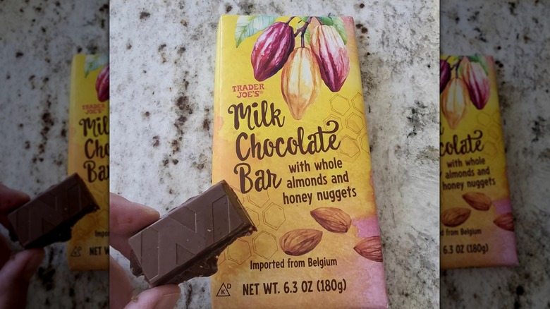 Milk Chocolate Bar with Almonds and Honey Nuggets